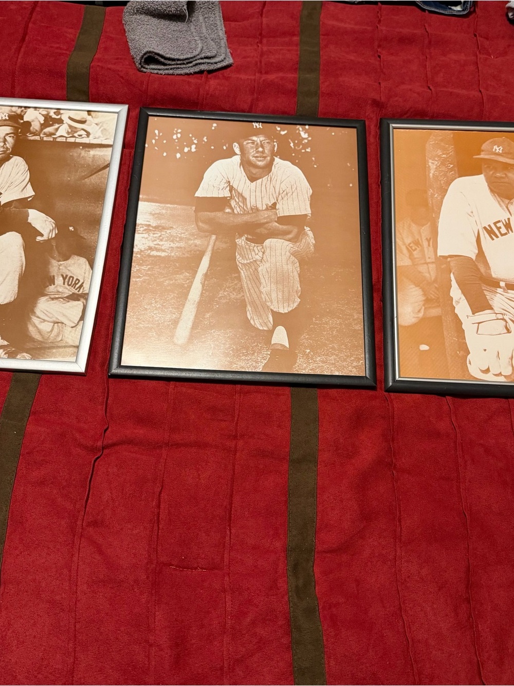 Classic Black Frame Baseball Photo Print in Red-Toned Sepia
